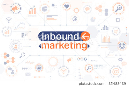 Inbound marketing horizontal web banner 85488489