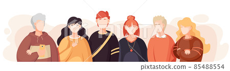 Group of people standing together, community and togetherness concept diversity portrait 85488554