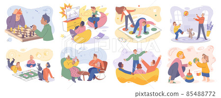 Home entertainment, everyday life, recreation set. Board and active games for playing together 85488772