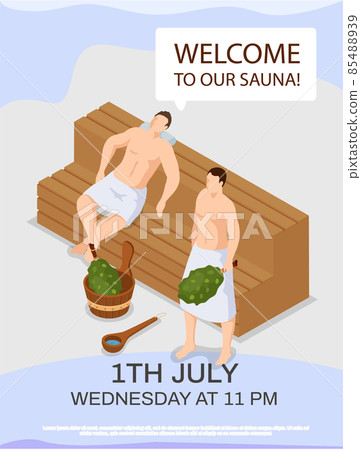 Sauna and steam room. Set of people in sauna.... - Stock Illustration  [85488939] - PIXTA