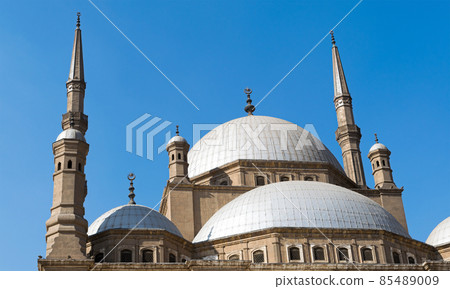 Domes of The great Mosque of Muhammad Ali Pasha (Alabaster Mosque), Citadel of Cairo, Egypt 85489009