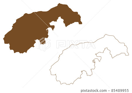 Mornington island (Commonwealth of Australia, Queensland state, Wellesley Islands archipelago) map vector illustration, scribble sketch Kunhanhaa map Mornington island (Commonwealth of Australia, Queensland state, Wellesley Islands archipelago) map vector illustration, scribble sketch Kunhanhaa map 85489955