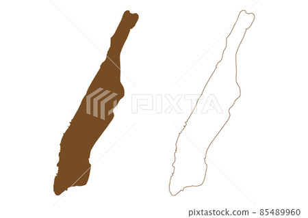 Manhattan island (United States of America, North America, US, USA, New York County and city) map vector illustration, scribble sketch Manhattan map 85489960