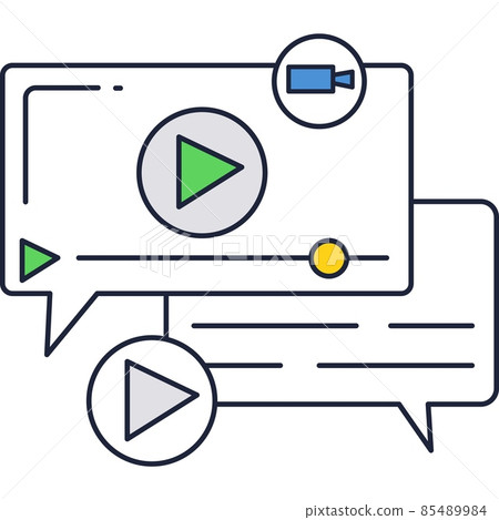 Video digital marketing social media vector icon - Stock Illustration ...