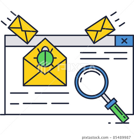Spamming icon malware letter security flat vector Spamming icon malware letter security flat vector 85489987
