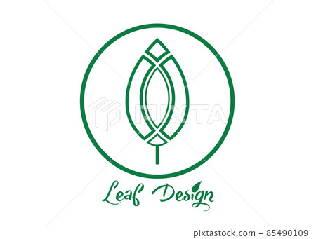 Vector leaf, circle shape green abstract emblem, logo template design concept, logotype element for template. Geometric leafs round sign, green color design illustration isolated on white background Vector leaf, circle shape green abstract emblem, logo template design concept, logotype element for template. Geometric leafs round sign, green color design illustration isolated on white background 85490109