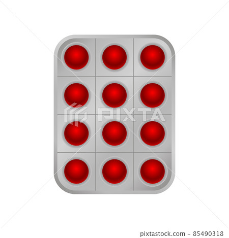 Virus red pill tablet medical help icon vector Virus red pill tablet medical help icon vector 85490318