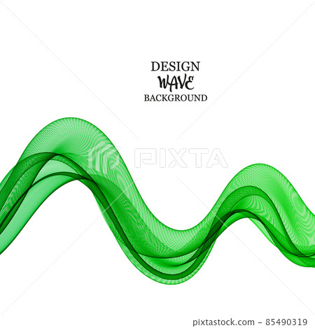 Abstract green transparent wave background. Vector illustration. Abstract green transparent wave background. Vector illustration. 85490319