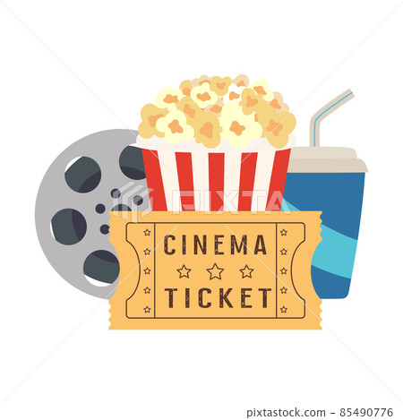 cinema flat background with vector symbol icons 85490776