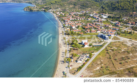 Summer Neos Marmaras village. Sithonia, Greece. Summer Neos Marmaras village. Sithonia, Greece. 85490889