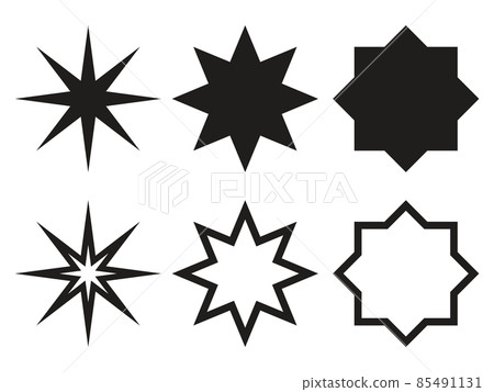 Star shapes collection. Silhouetes and outline... - Stock Illustration ...
