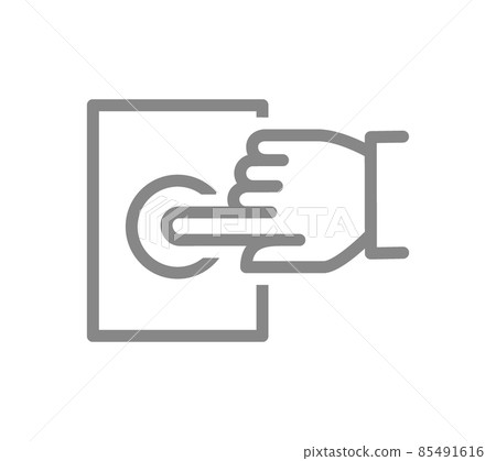 Ring the doorbell line icon. Door bell symbol Ring the doorbell line icon. Door bell symbol 85491616