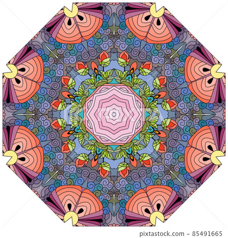 Colorful cute Mandalas. Decorative unusual round ornaments. 85491665