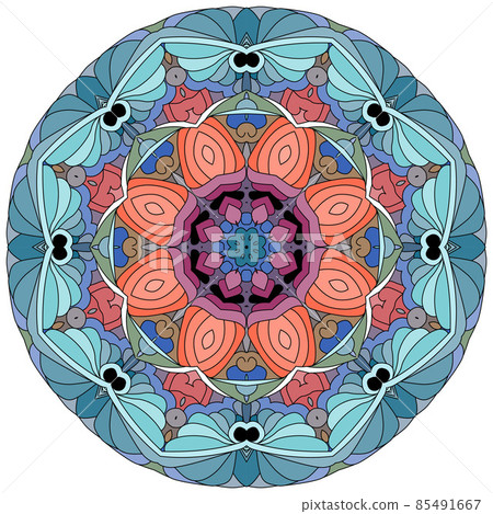 Colorful cute Mandalas. Decorative unusual round ornaments. 85491667
