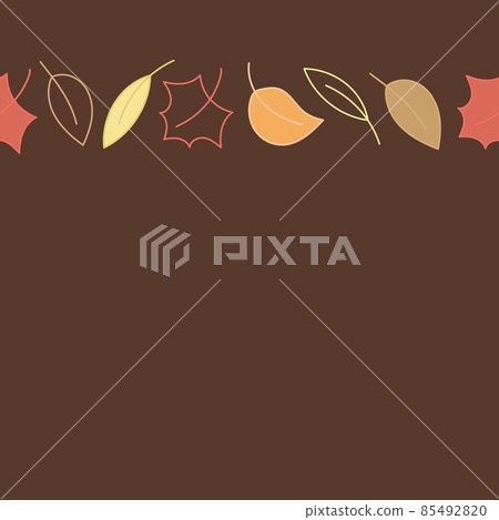 Autumn leaves border on dark brown background.... - Stock Illustration ...