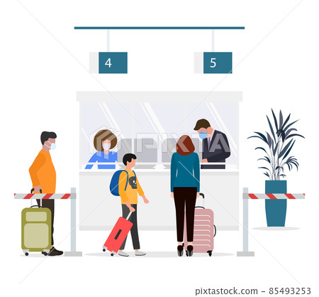 Covid Travel Airport Plane People Tourist Check in Covid Travel Airport Plane People Tourist Check in 85493253