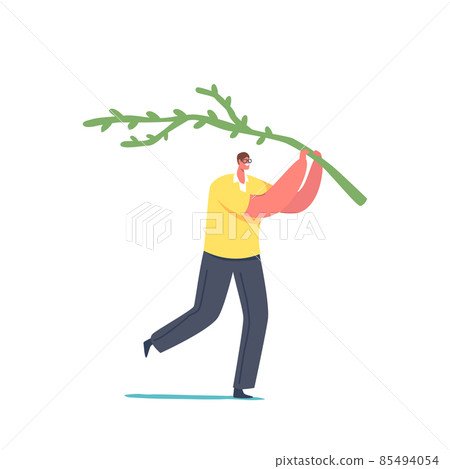 Perfume and Perfumery Creation Concept. Woman Perfumer Character Holding Ingredient for Creating New Perfume Perfume and Perfumery Creation Concept. Woman Perfumer Character Holding Ingredient for Creating New Perfume 85494054