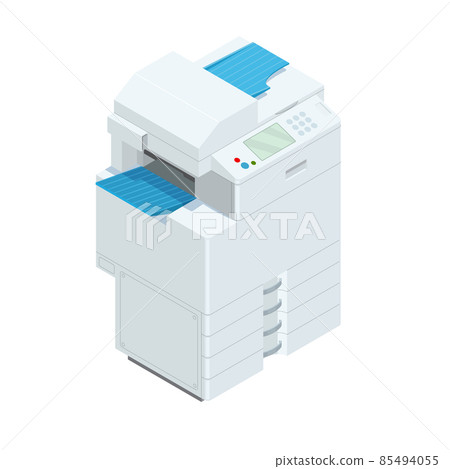 Isometric multifunction office printer. Office professional multi-function printer scanner 85494055