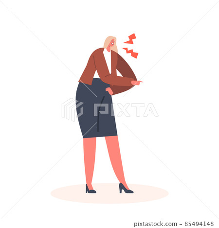 Furious Angry Woman Scolding in Anger. Annoyed Female Character with Irritated Face Expression Complaining 85494148