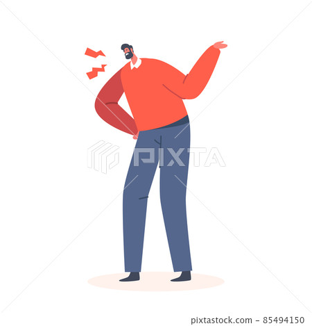 Angry Man Arguing and Conflicting. Quarrel and Fight Concept with Aggressive Male Character Shouting, Blaming Angry Man Arguing and Conflicting. Quarrel and Fight Concept with Aggressive Male Character Shouting, Blaming 85494150