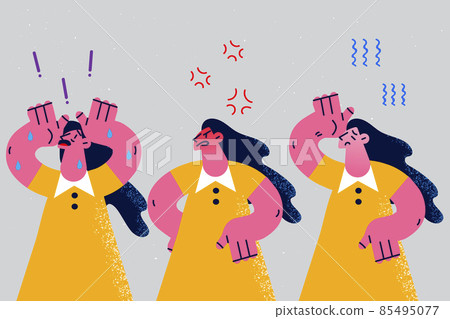 Woman having different moods suffer from bipolar disorder Woman having different moods suffer from bipolar disorder 85495077