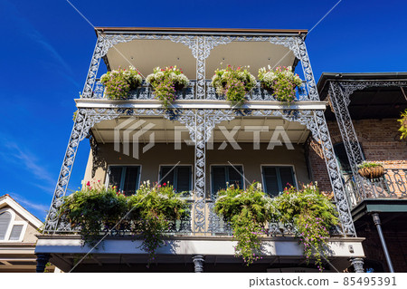 Daytime view of the beautiful historical building at French Quarter Daytime view of the beautiful historical building at French Quarter 85495391