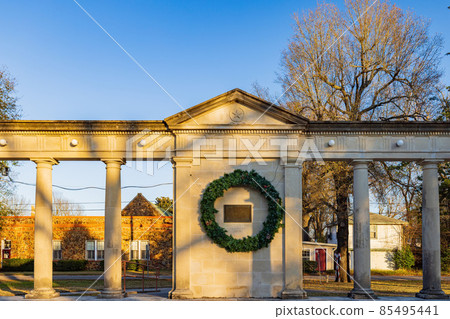Christmas wreath on the Bywaters Park memorial Christmas wreath on the Bywaters Park memorial 85495441