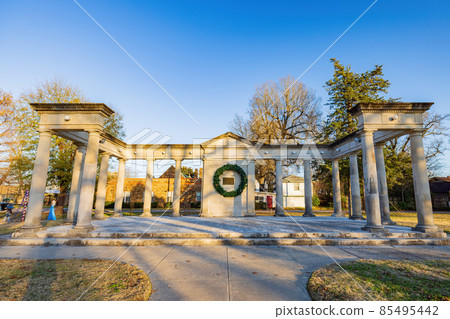 Christmas wreath on the Bywaters Park memorial Christmas wreath on the Bywaters Park memorial 85495442