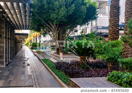 morning view of the street of the resort town of Kemer in Turkey morning view of the street of the resort town of Kemer in Turkey 85495680