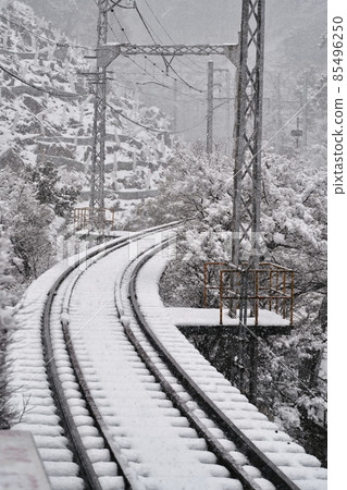 Eizan Electric Railway in the snow Eizan Electric Railway in the snow 85496250