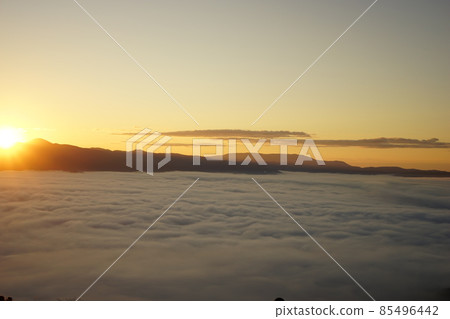 Sea of clouds in the autumn Tono basin Sea of clouds in the autumn Tono basin 85496442
