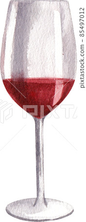 Wine bottle and glass watercolor clipart png 85497012