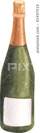 Wine bottle and glass watercolor clipart png Wine bottle and glass watercolor clipart png 85497018