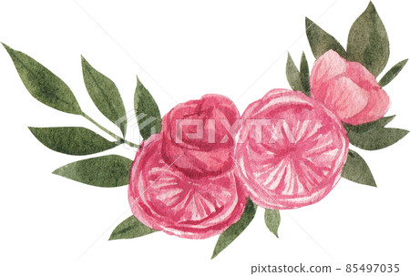 Pink flower bouquet watercolor clipart png 85497035