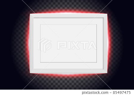 wooden frame with red light - Stock Illustration [85497475] - PIXTA