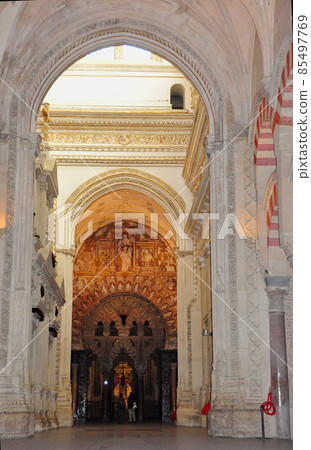 Spain Cordoba World Heritage Mezquita Column Forest During Worship Spain Cordoba World Heritage Mezquita Column Forest During Worship 85497769