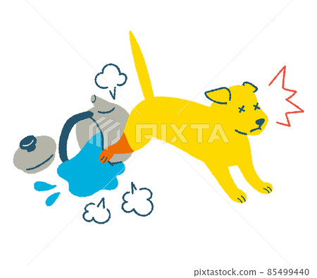 一隻打倒水壺並被燒傷的狗 一隻打倒水壺並被燒傷的狗 85499440