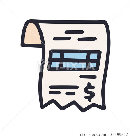 electricity bill color vector doodle simple icon 85499802