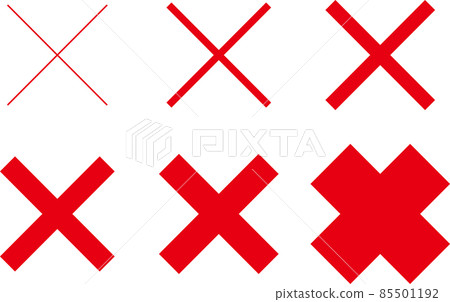 Set of red cross marks with different line thickness no.01 85501192