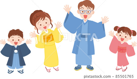 4 family members in kimono 4 family members in kimono 85501765