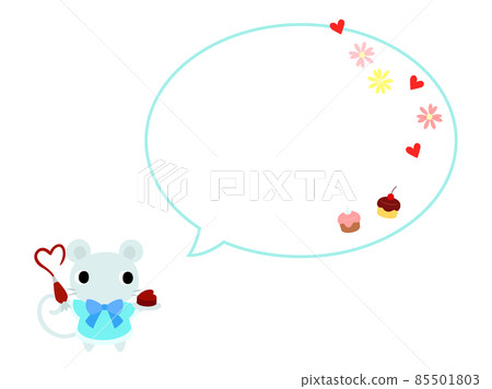 Valentine's mouse speech bubble + decoration Valentine's mouse speech bubble + decoration 85501803