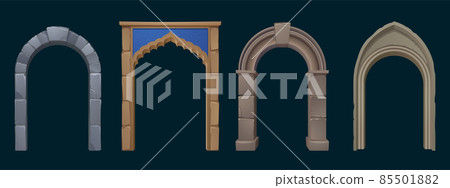 Ancient greek, roman and arabic stone arches 85501882