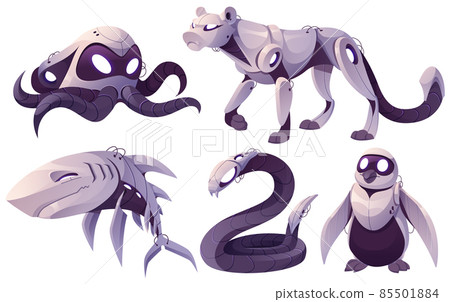 Robots animals octopus, shark, snake and penguin 85501884