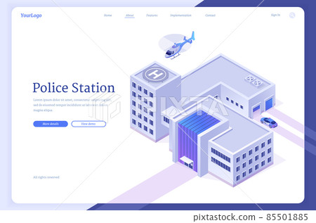 Vector banner of police station office 85501885