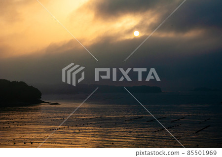 Sanriku Reconstruction National Park Michinoku Shiokaze Trail Morning in Shizugawa Bay Sanriku Reconstruction National Park Michinoku Shiokaze Trail Morning in Shizugawa Bay 85501969