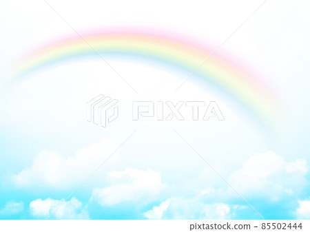 彩虹和雲彩和天空 85502444