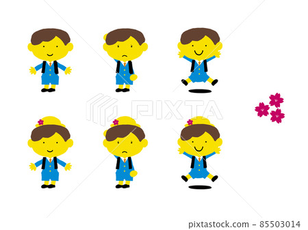 Variation illustrations for boys (admission / school) Variation illustrations for boys (admission / school) 85503014