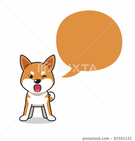 Cartoon character shiba inu dog with speech bubble 85503131