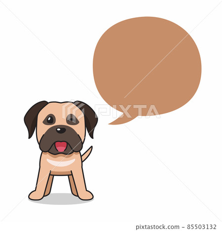 Cartoon dog with speech bubble 85503132