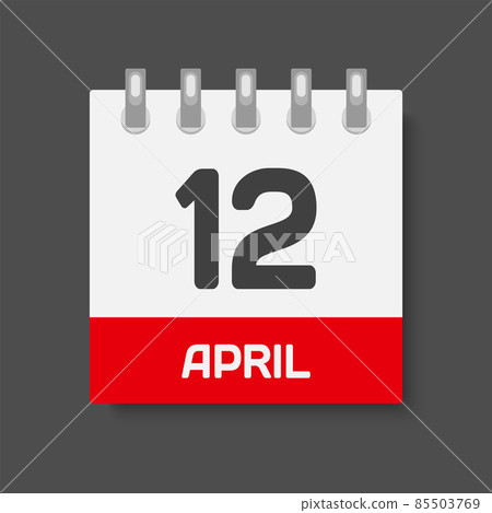 Icon day date 12 April, template calendar page 85503769